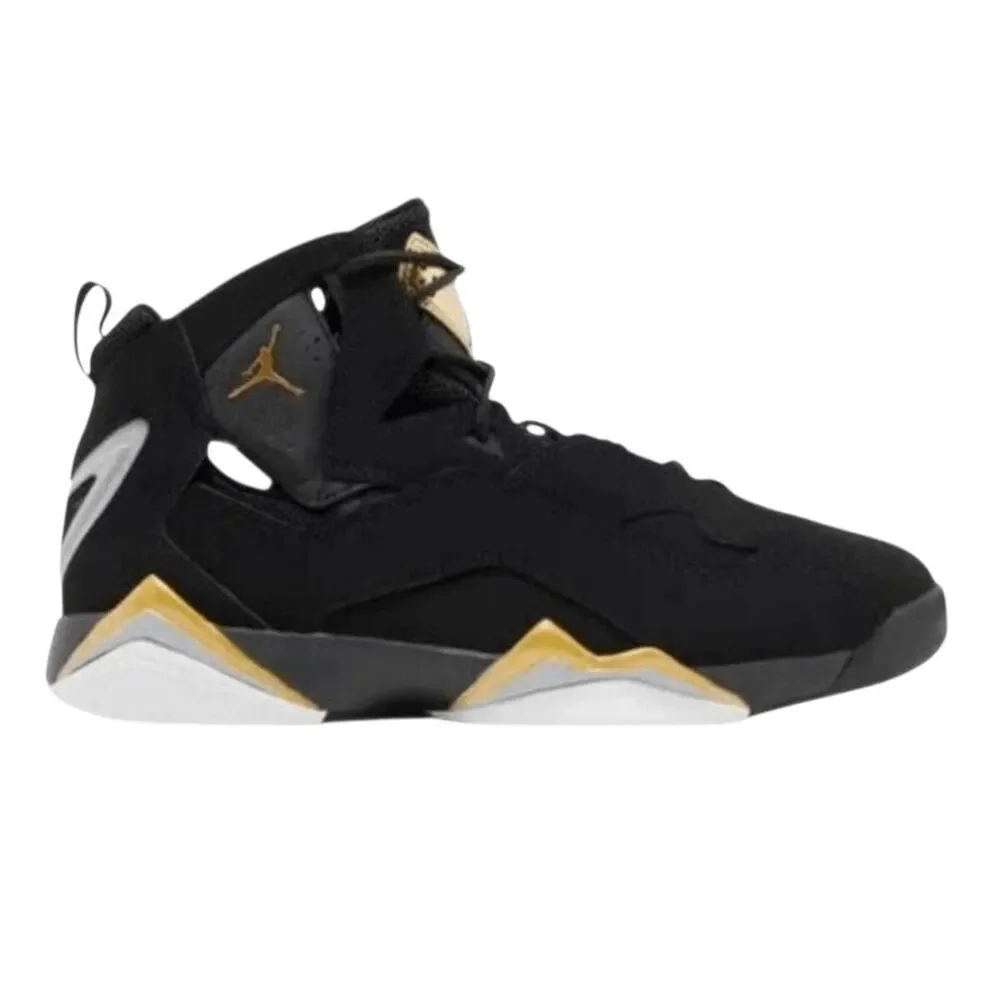 NIKE Air Jordan True Flight 'Black Metallic Gold' Sneakers Size 5.5Y